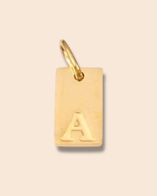 Rectangle letter charm