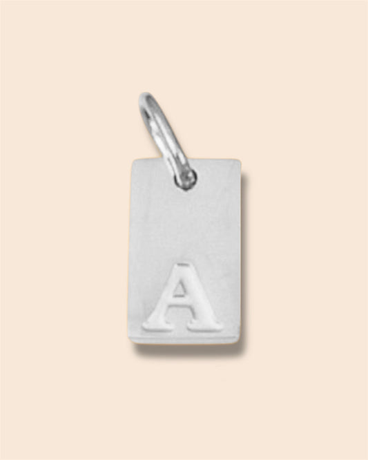 Rectangle letter charm (silver)
