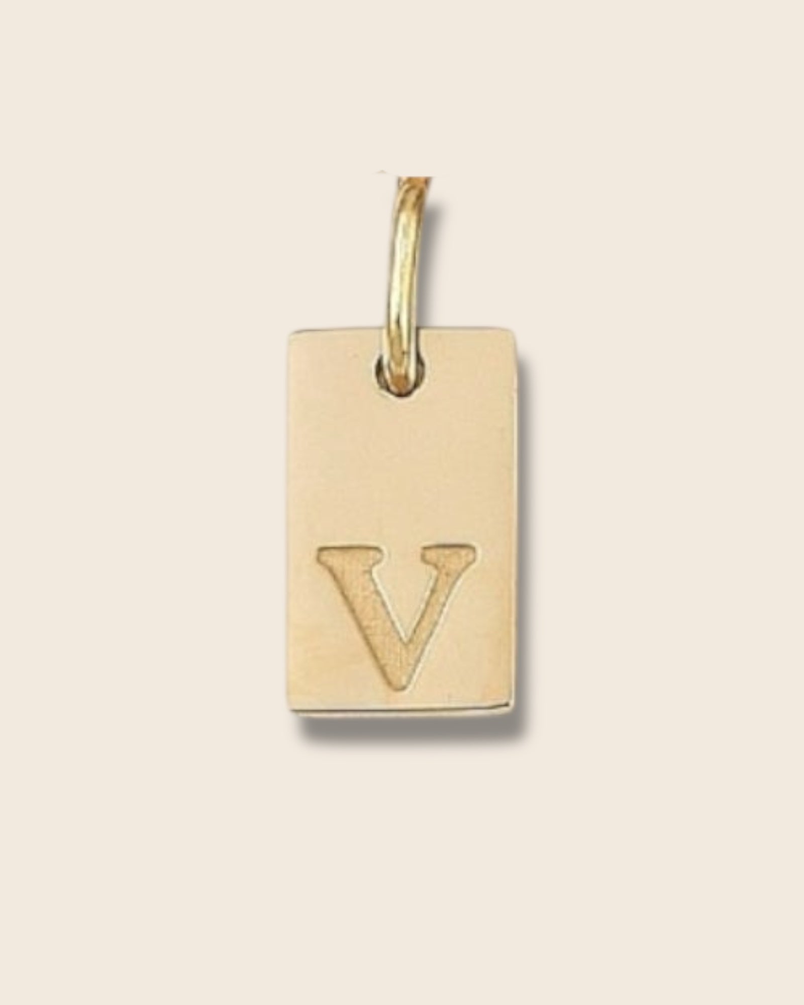 Rectangle letter charm