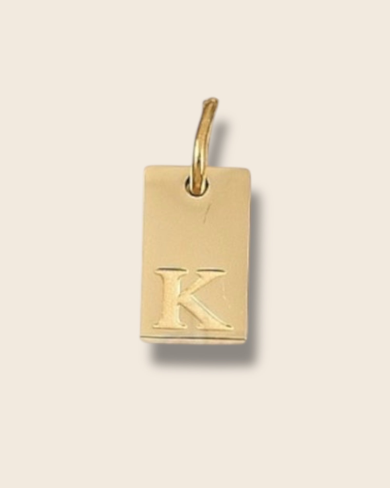 Rectangle letter charm