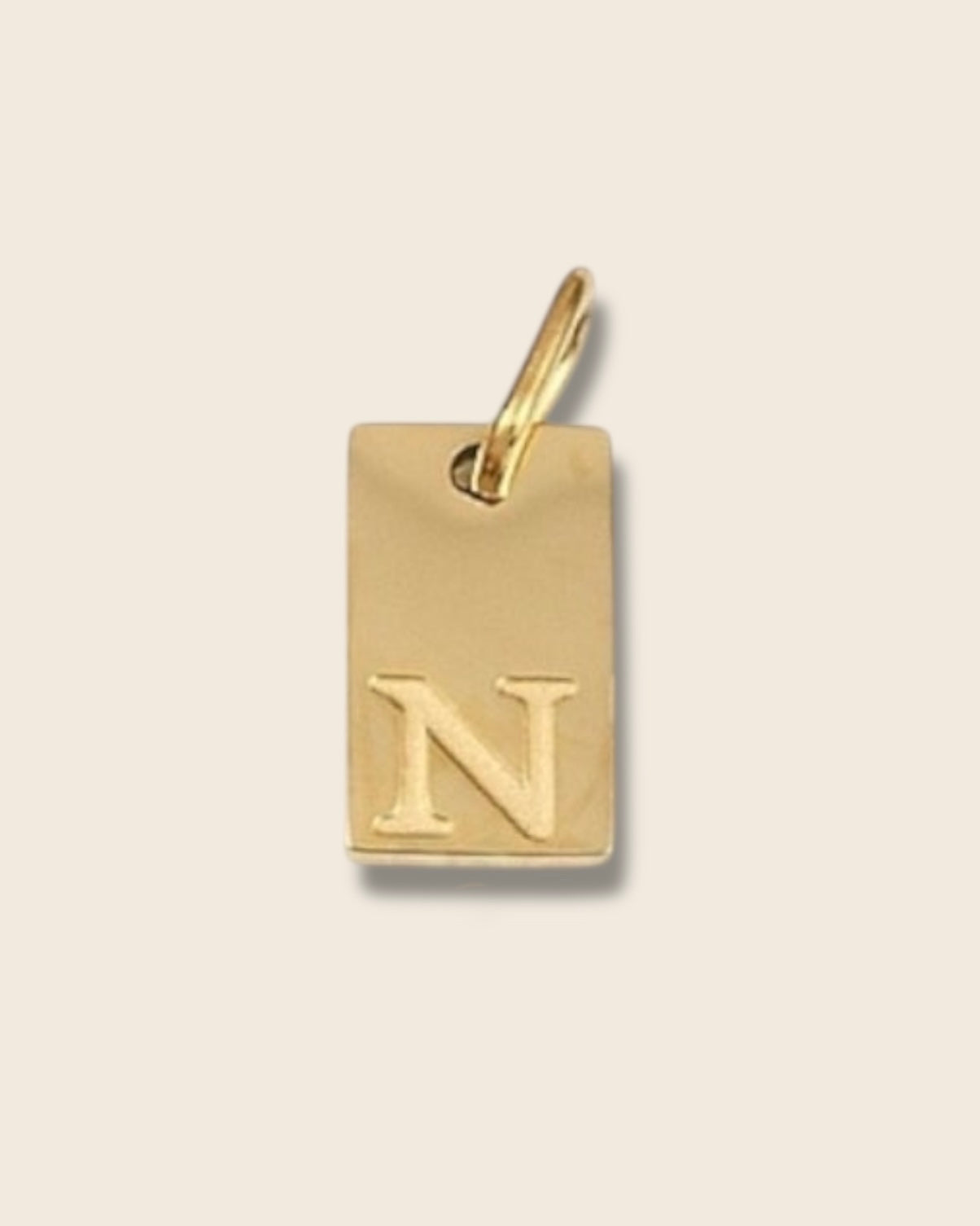 Rectangle letter charm