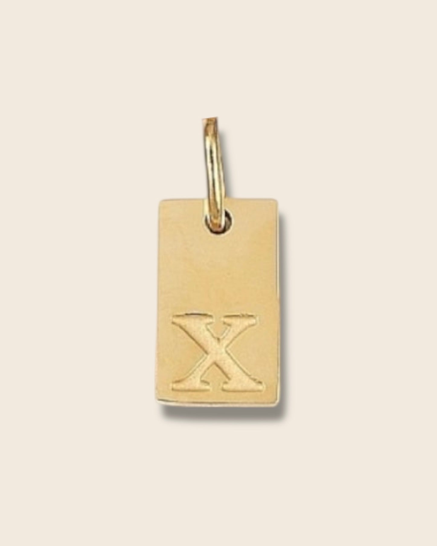 Rectangle letter charm