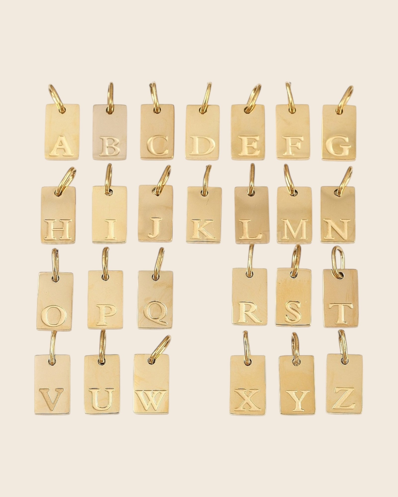Rectangle letter charm