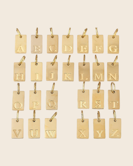 Rectangle letter charm