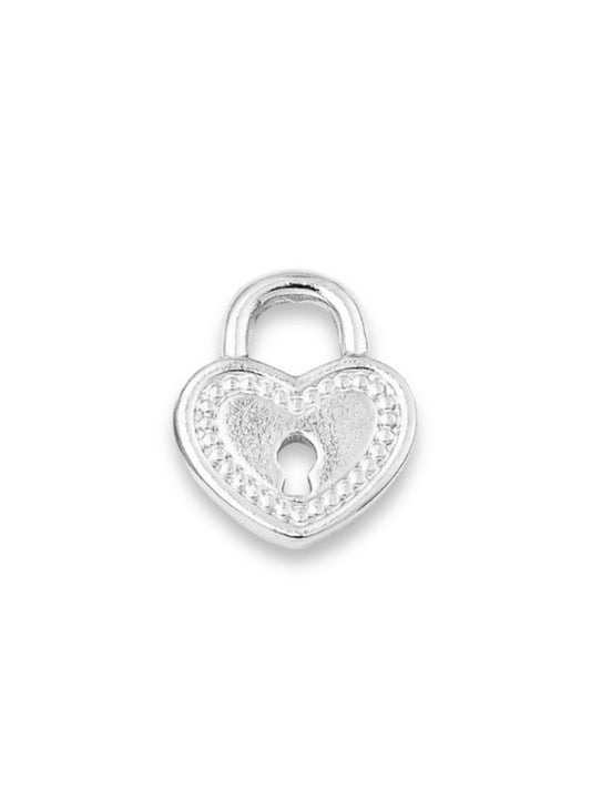 Locked heart silver charm