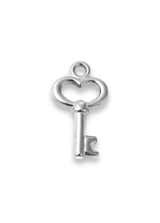 Key silver charm