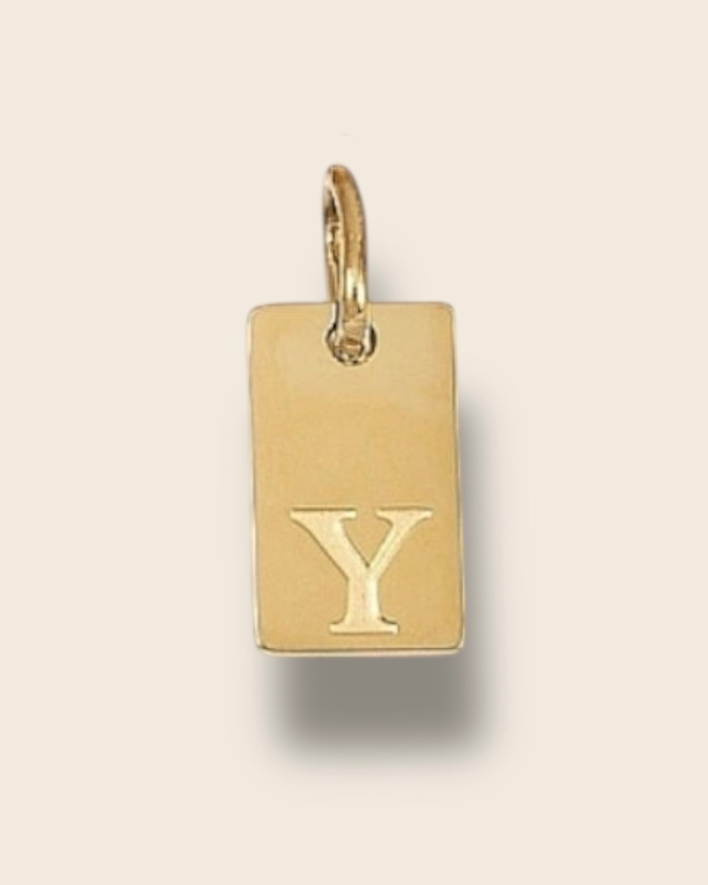 Rectangle letter charm