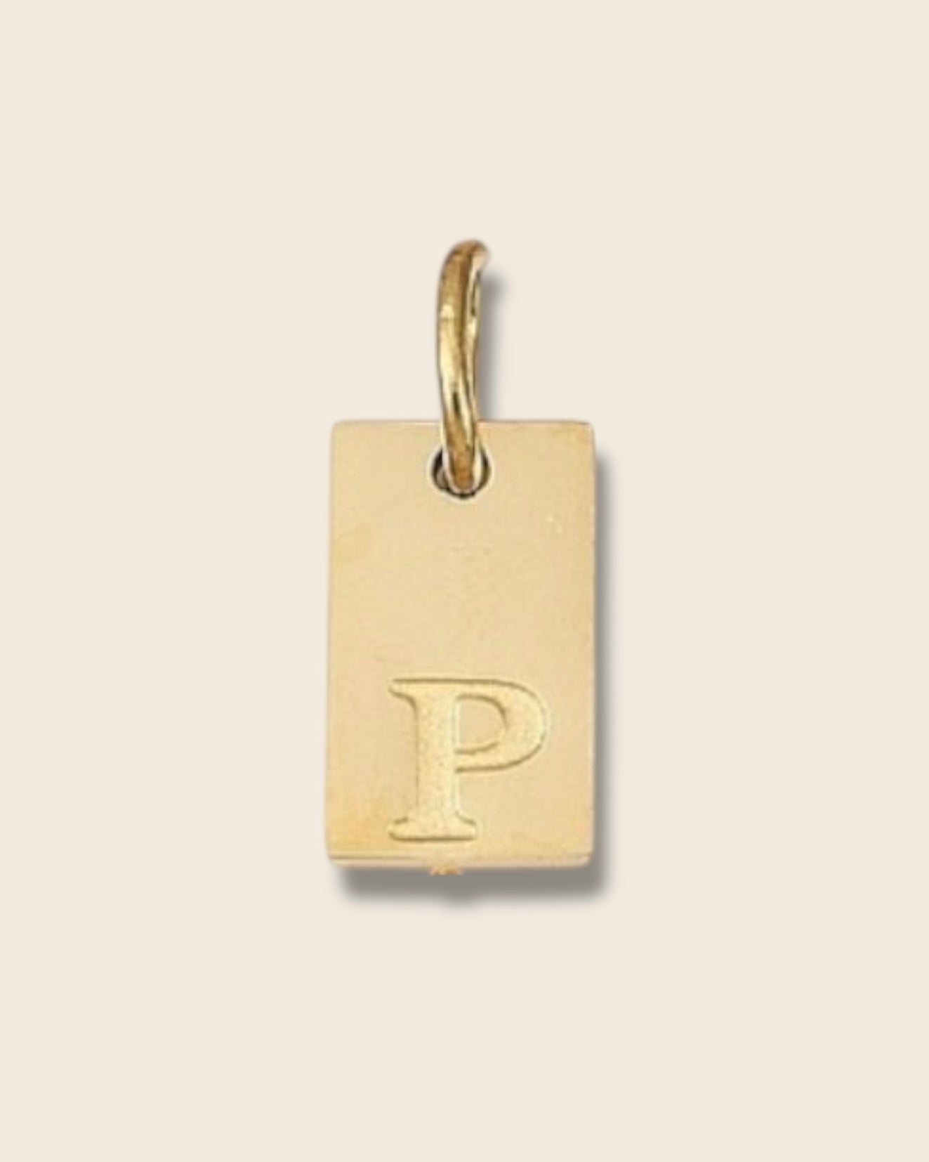 Rectangle letter charm
