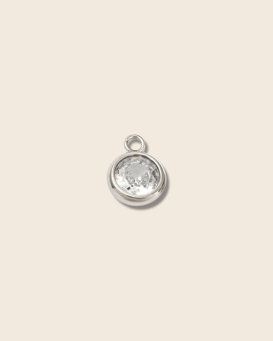 Circle diamond silver charm