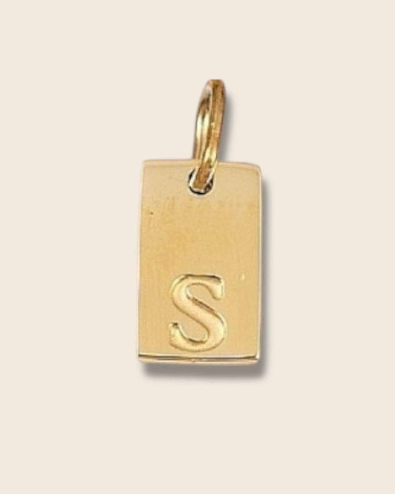 Rectangle letter charm