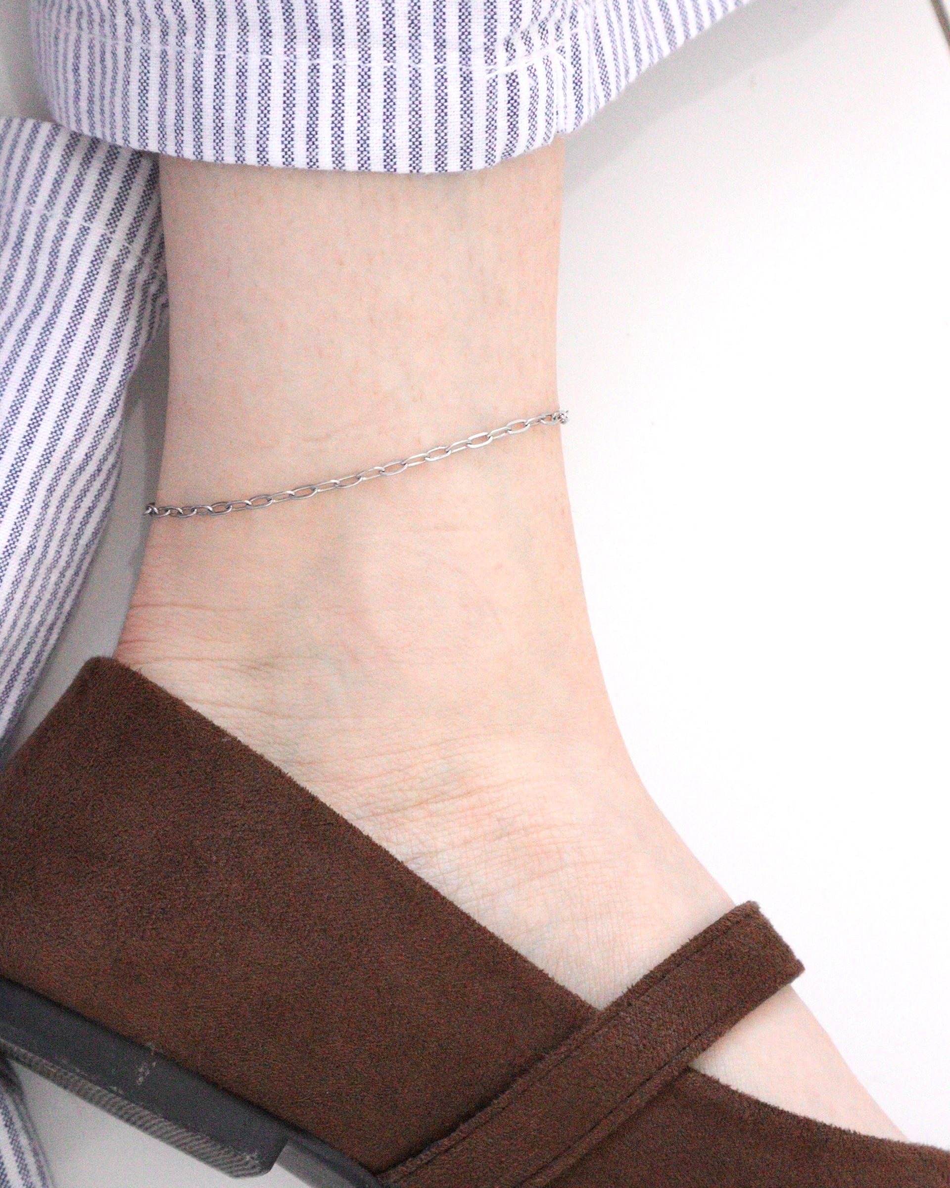 Anklet Mini Paperclip Argent