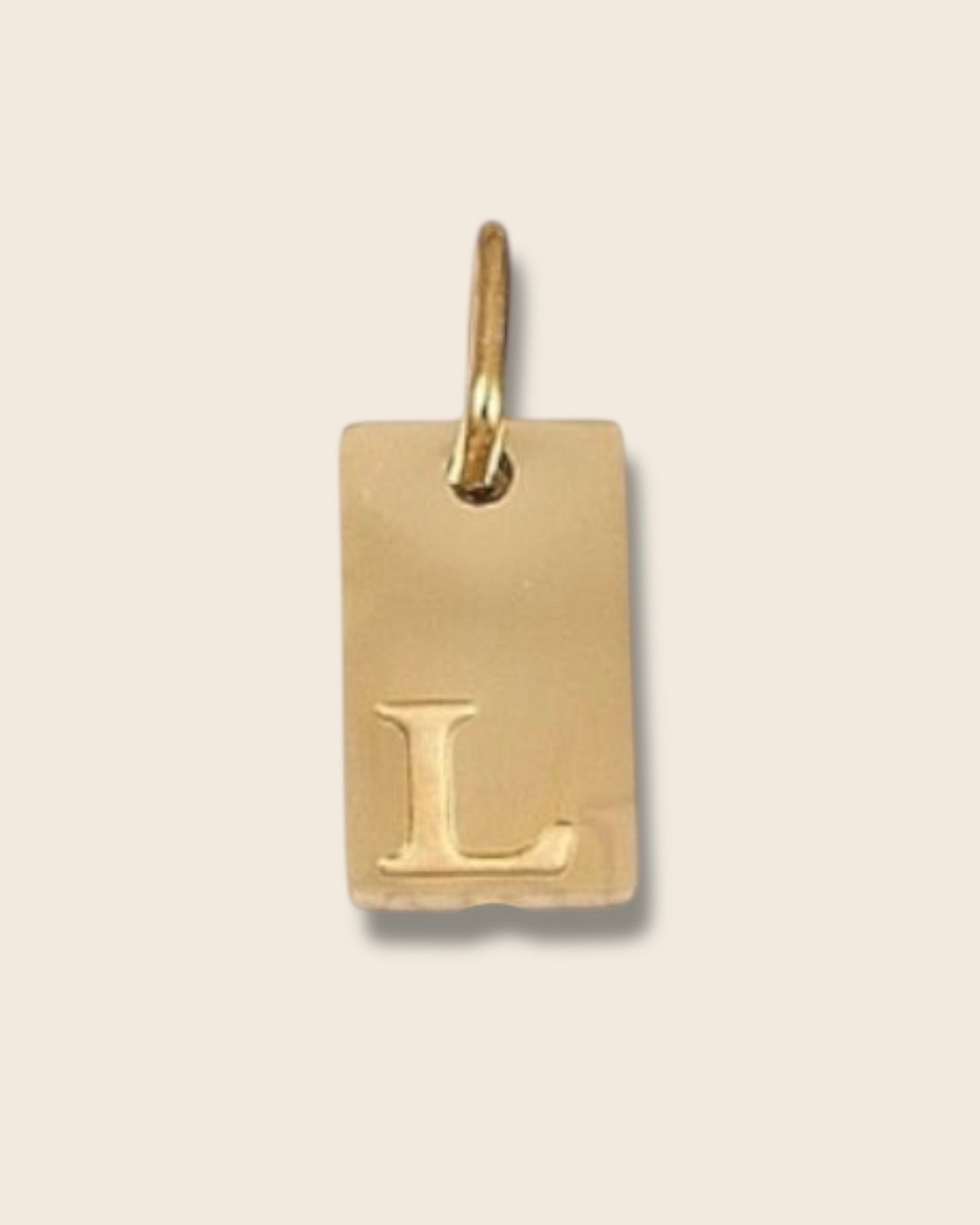 Rectangle letter charm