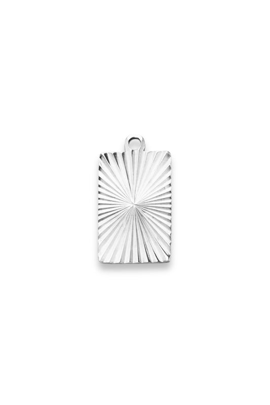 Rectangle silver charm