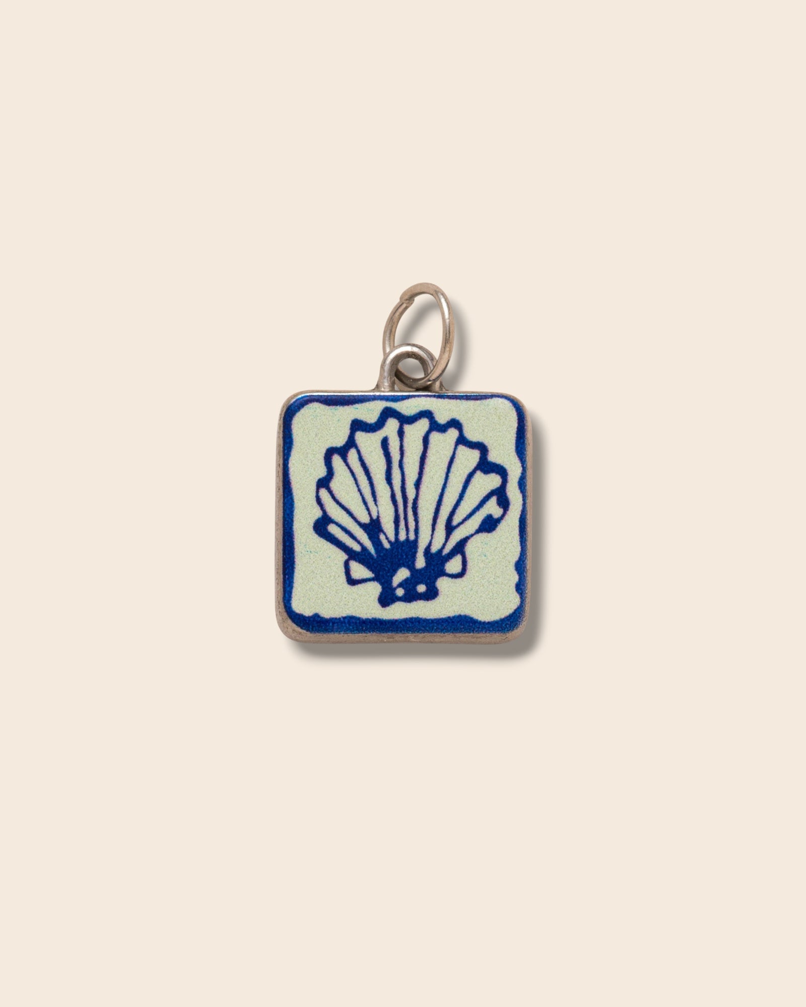 Blue shell charm (silver)