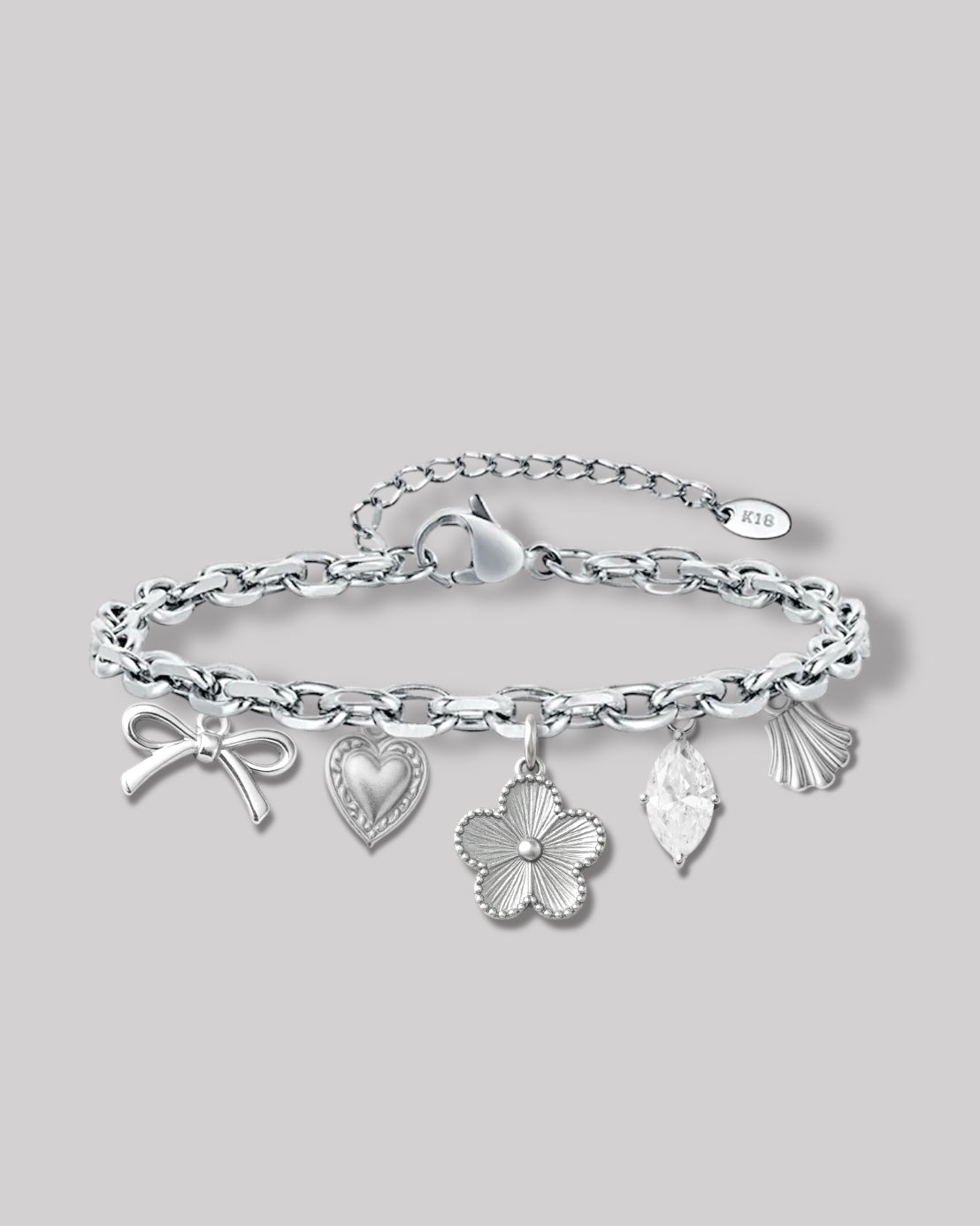 Plain silver link bracelet