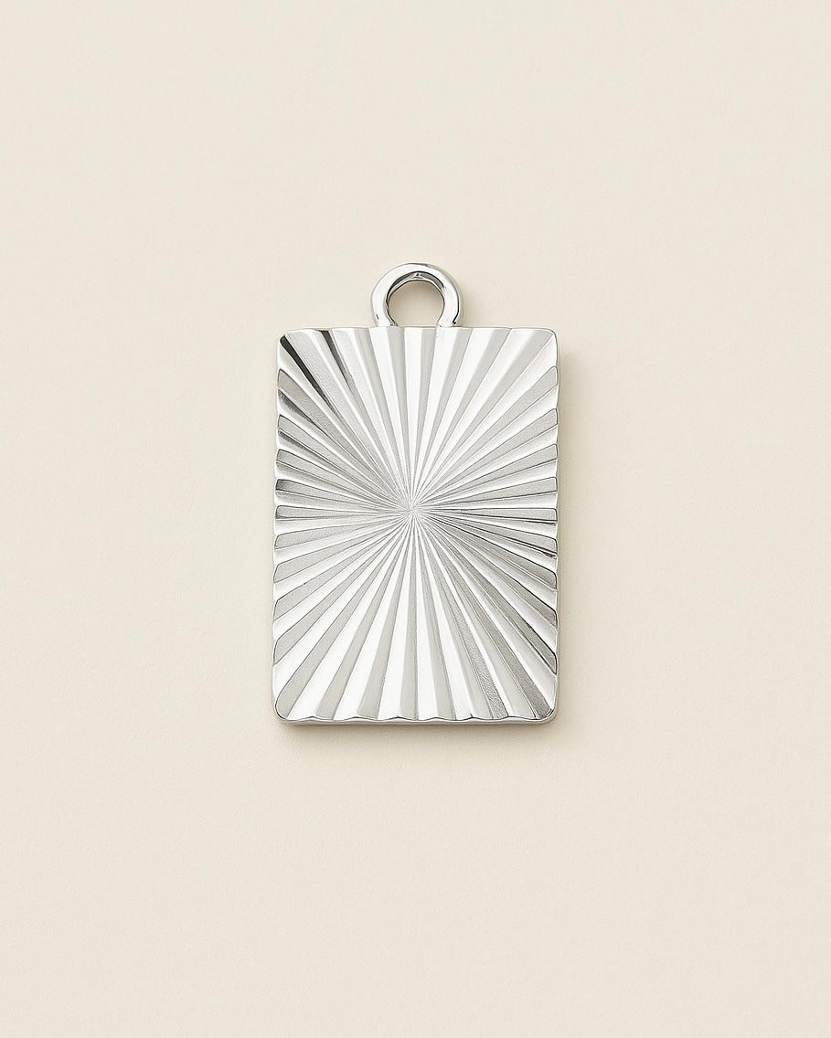 Rectangle silver charm