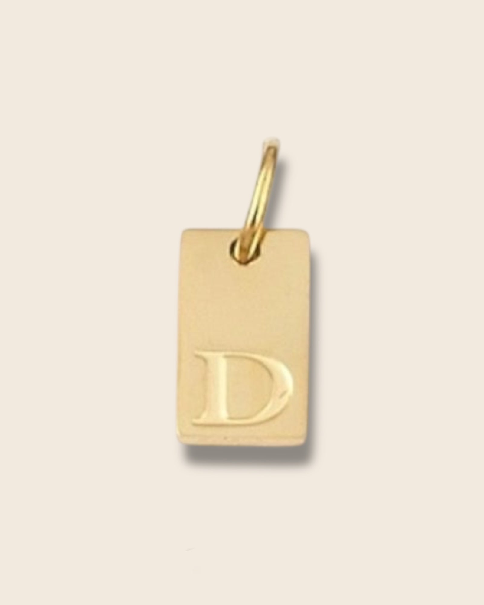 Rectangle letter charm