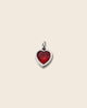 Red heart silver charm