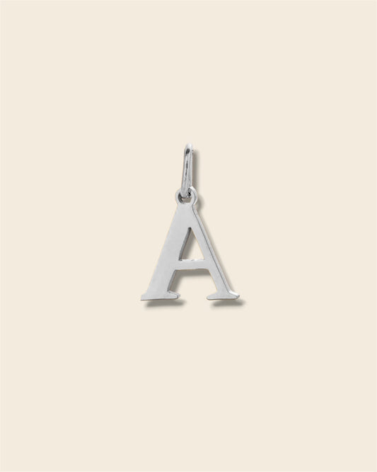 Letter silver charm