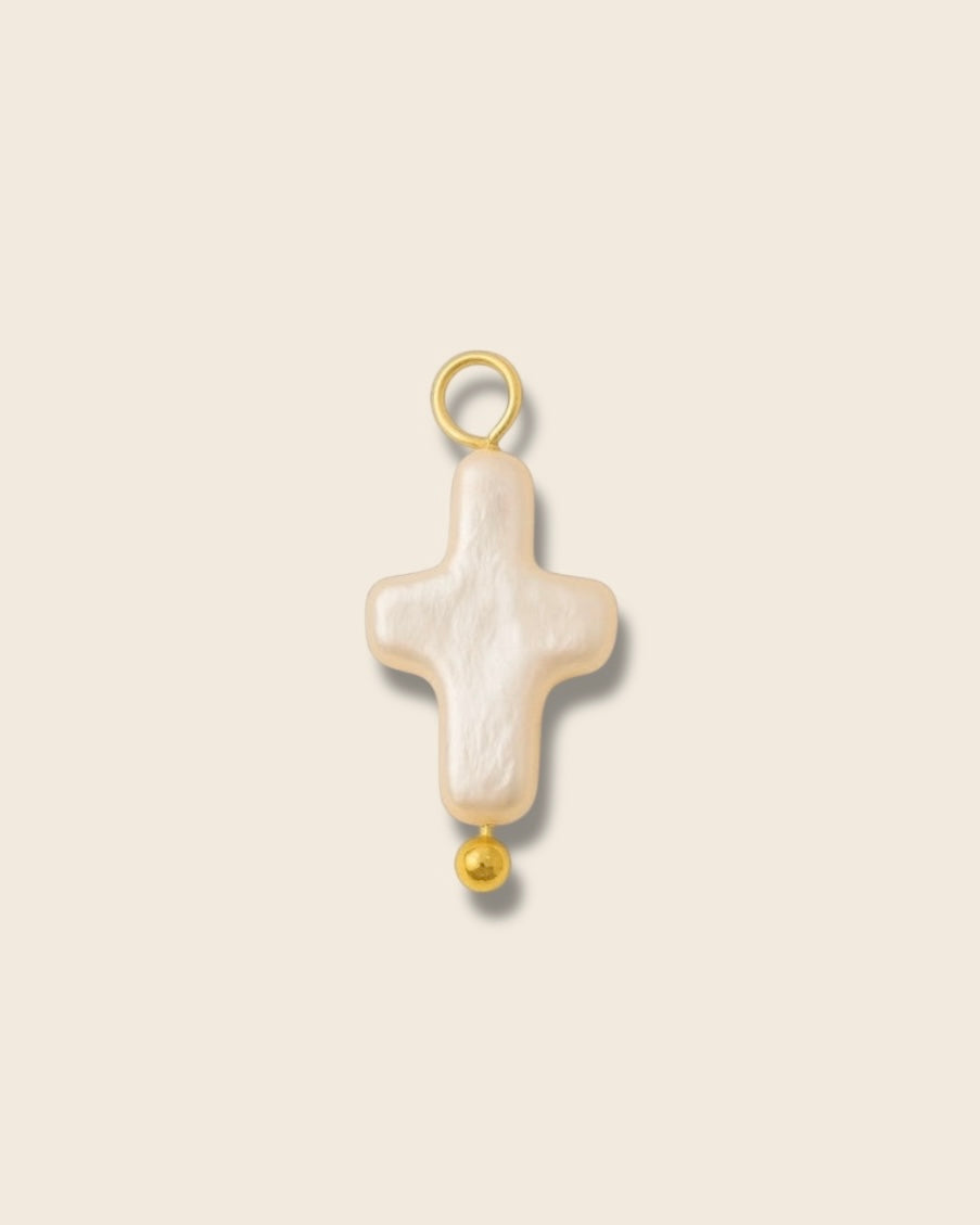 Cross pearl charm