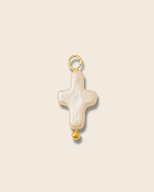 Cross pearl charm