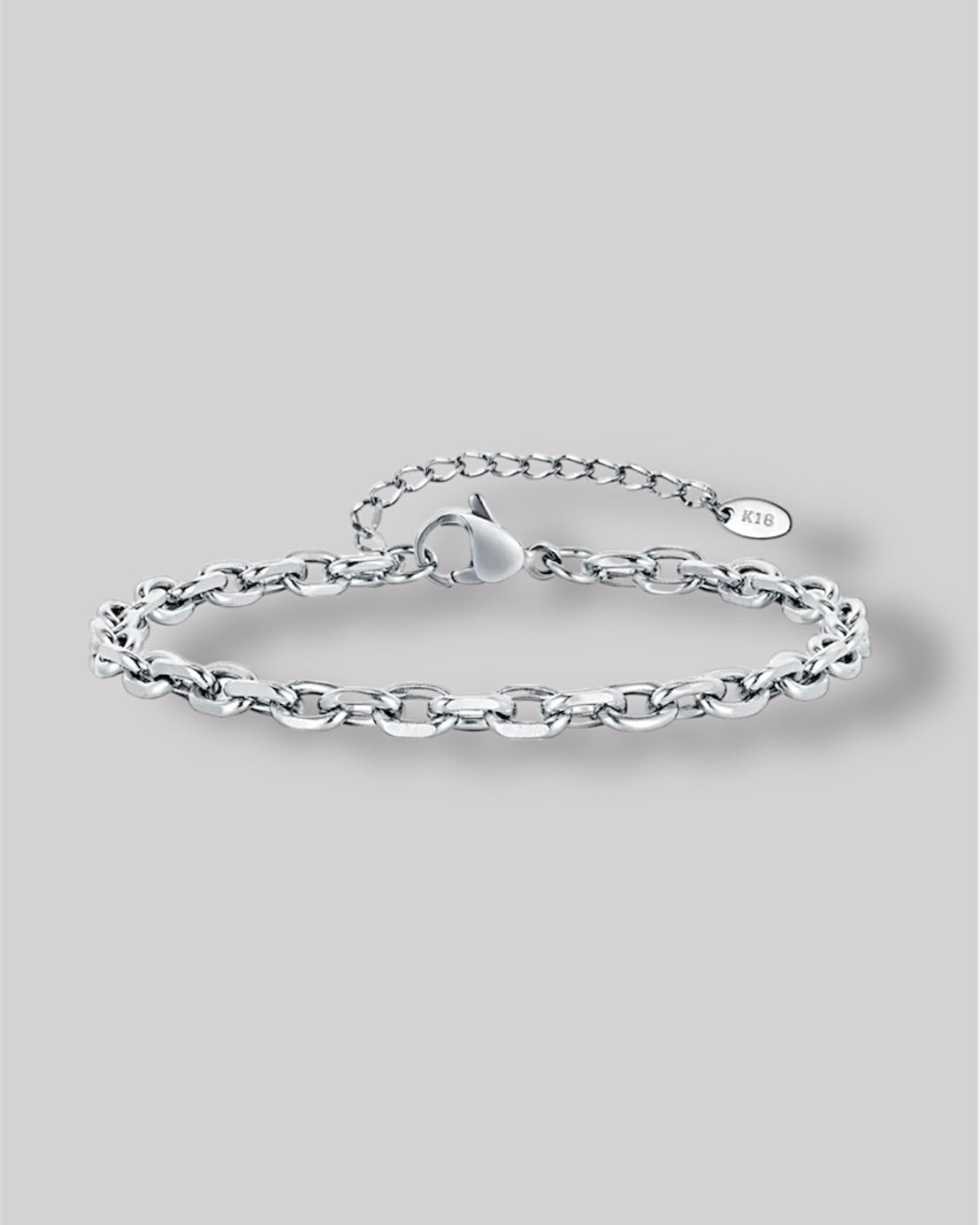 Plain silver link bracelet