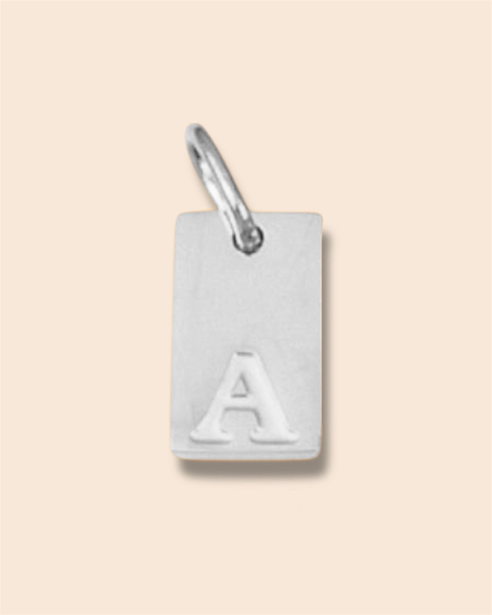 Rectangle letter charm (silver)