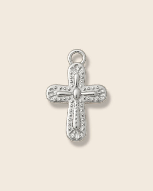 Cross silver charm
