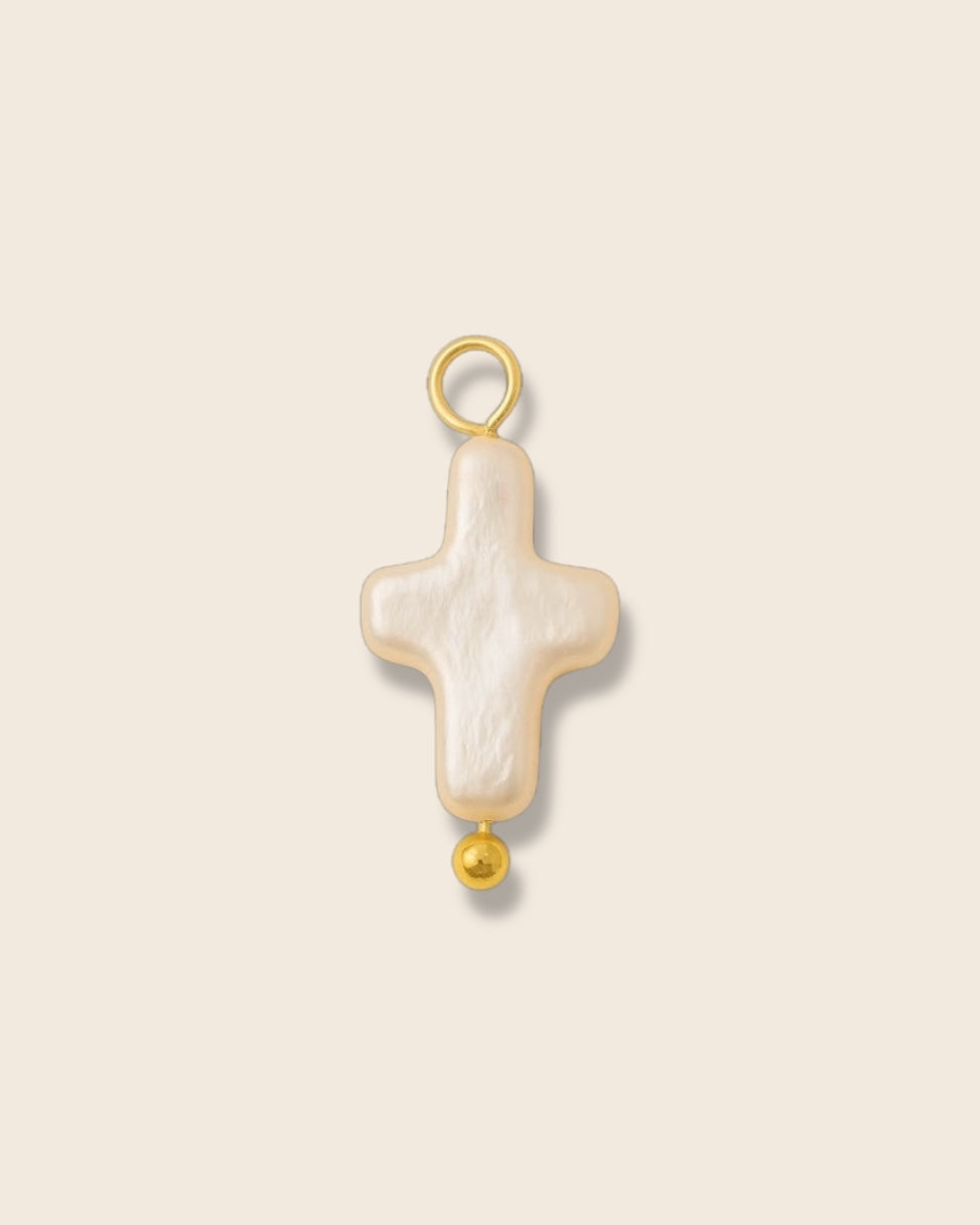 Cross pearl charm