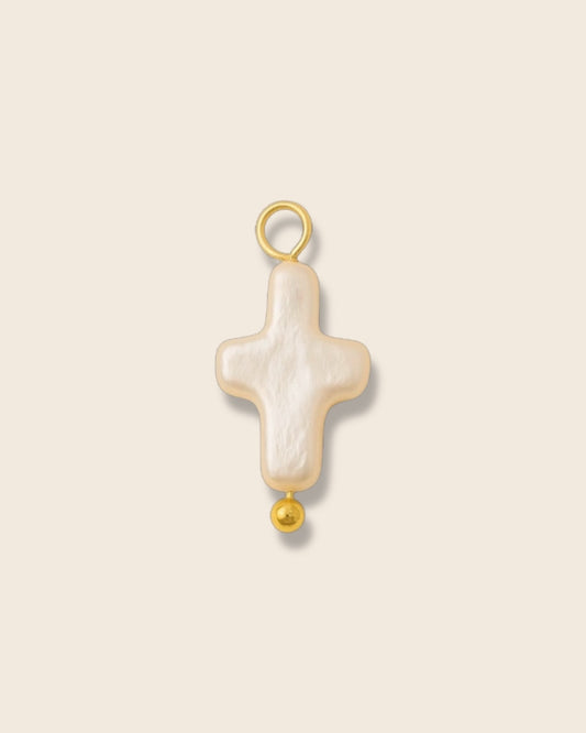 Cross pearl charm