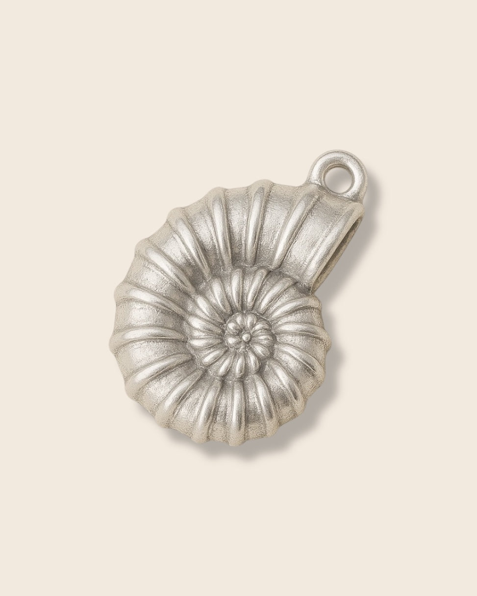 Seashell silver charm