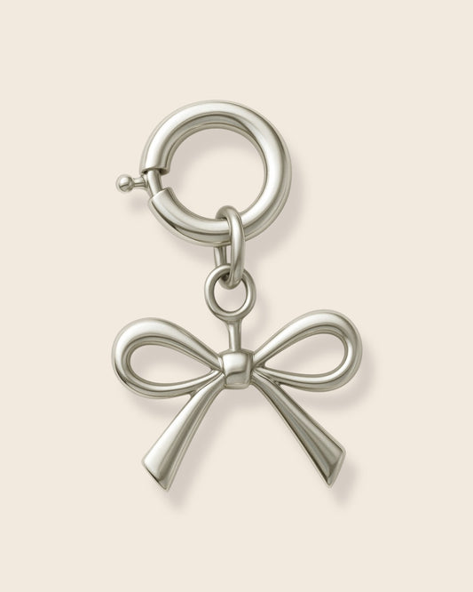Bow silver charm