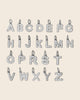 Diamond letter silver charm