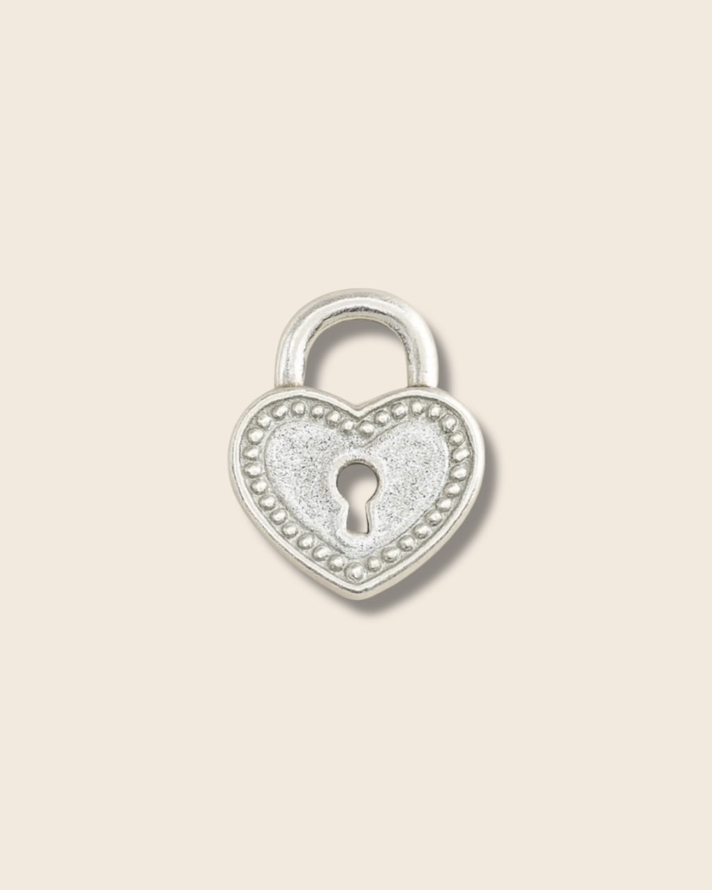 Locked heart silver charm
