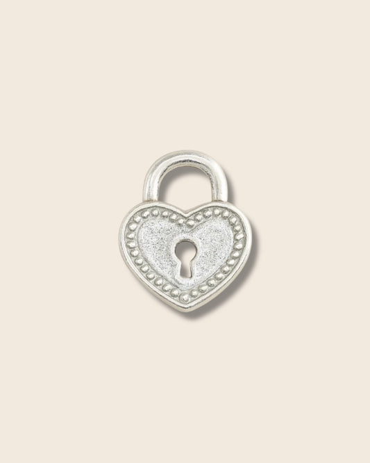Locked heart silver charm