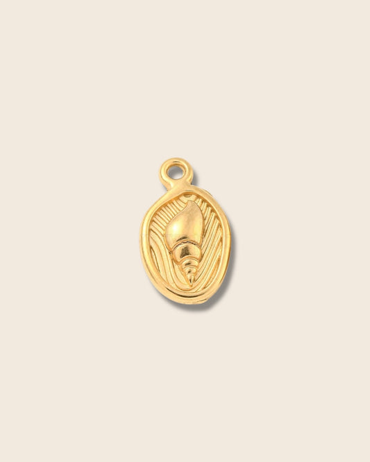 Oval twisted shell charm