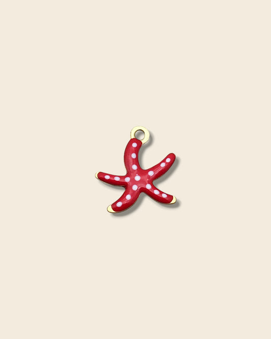 Red starfish charm