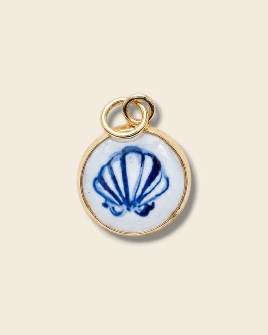 Blue sea shell charm