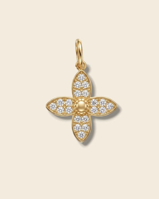 Diamond clover charm